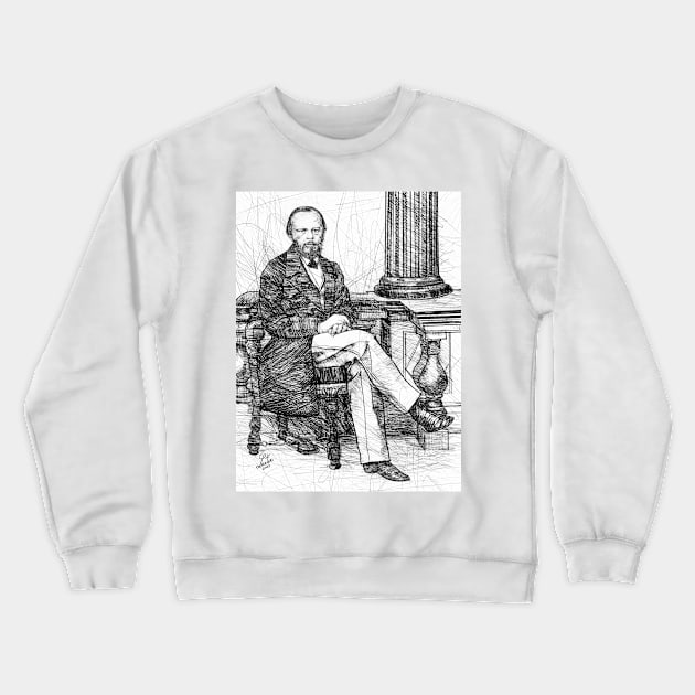 FYODOR DOSTOEVSKY pencil portrait .1 Crewneck Sweatshirt by lautir